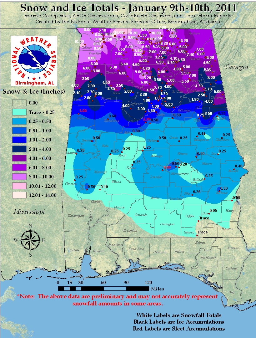 Snow and Ice Totals