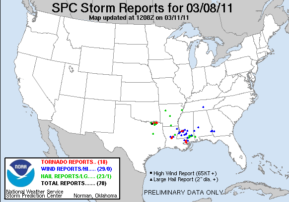 Storm Reports March 8th, 2011