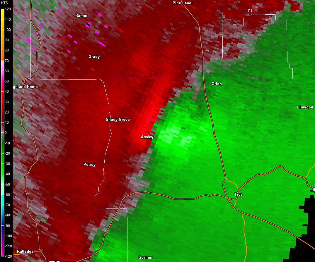 Radar Storm Relative Velocity Image