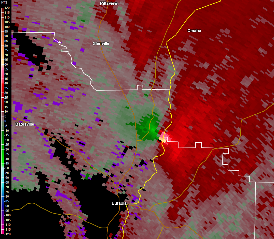 Radar Storm Relative Velocity Image