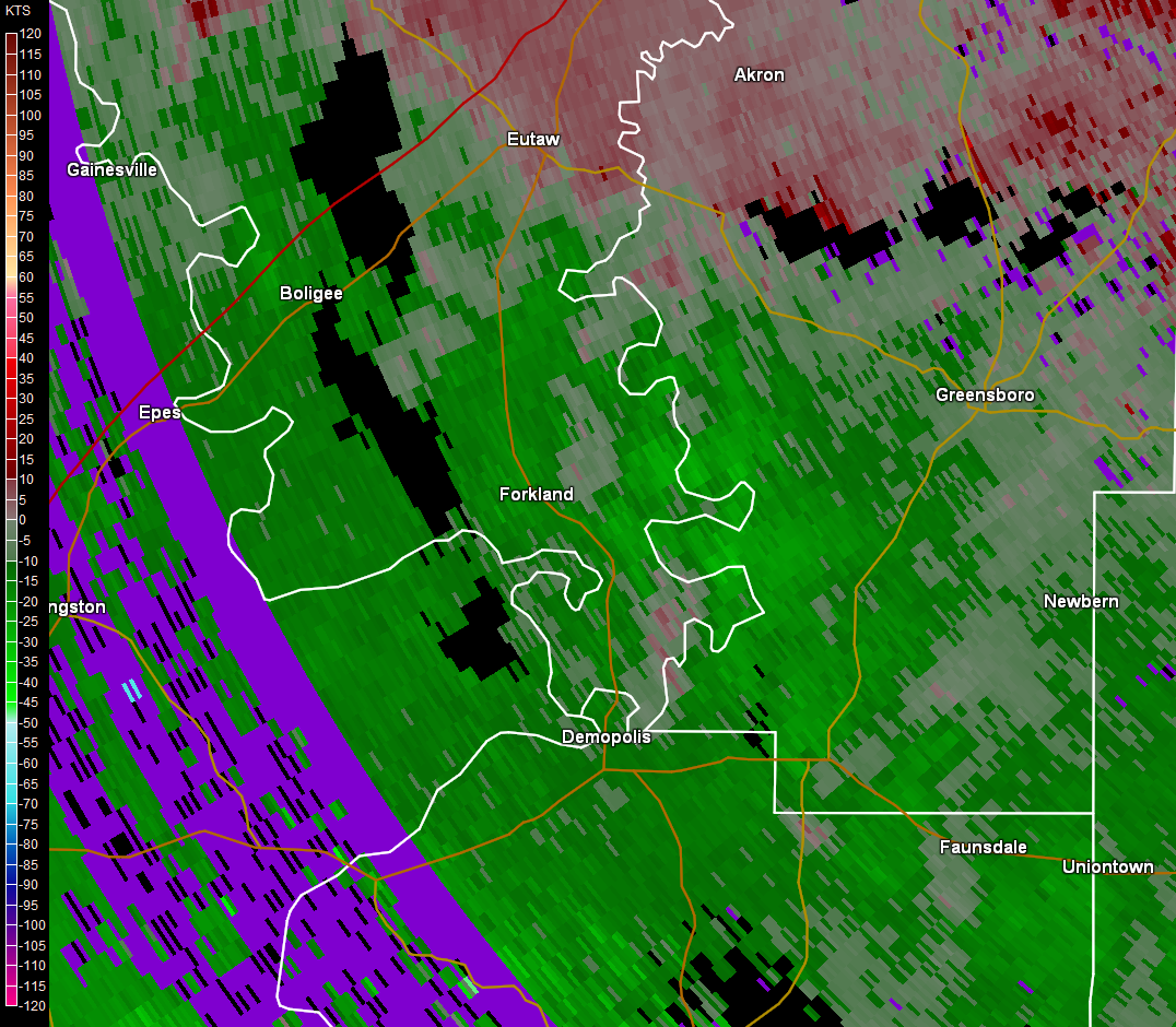 Radar Storm Relative Velocity Image