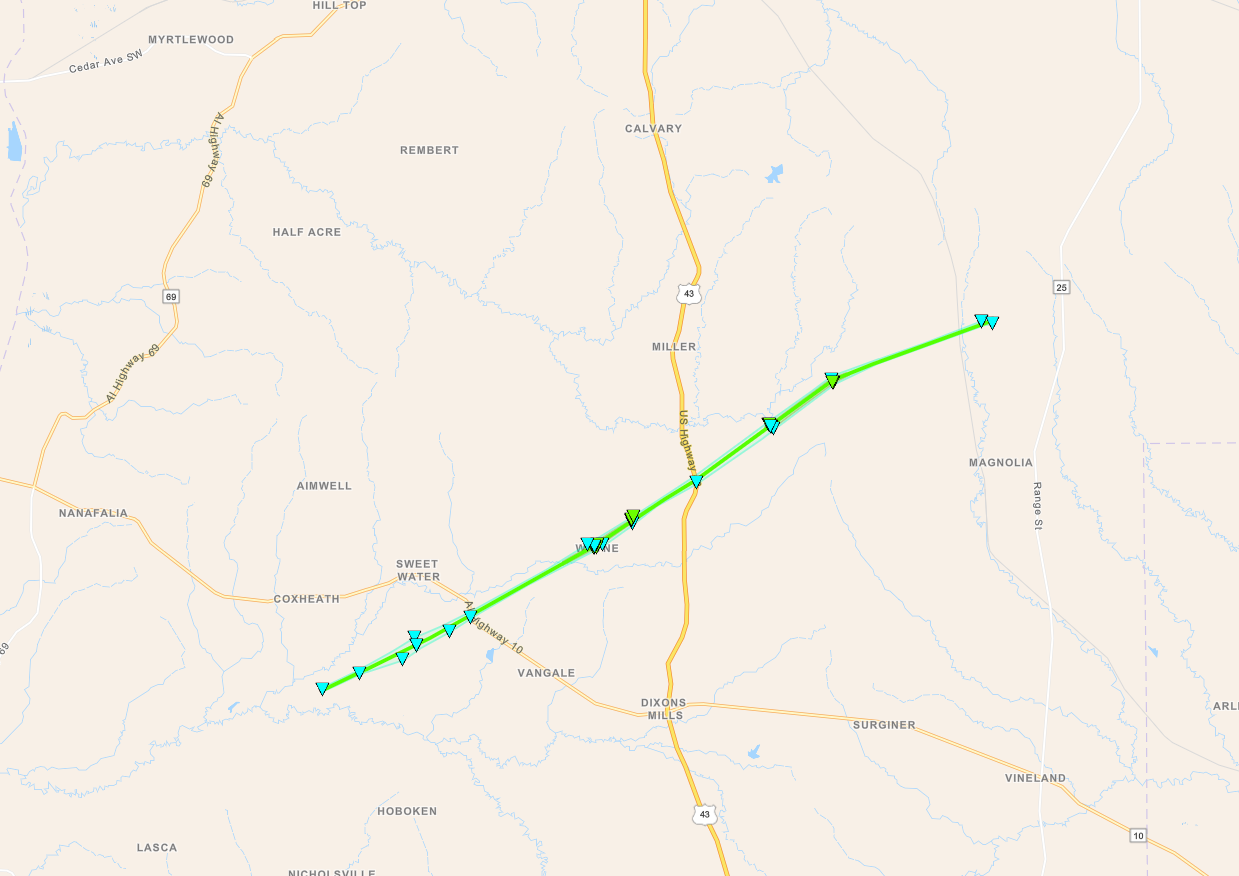 Tornado Track Map