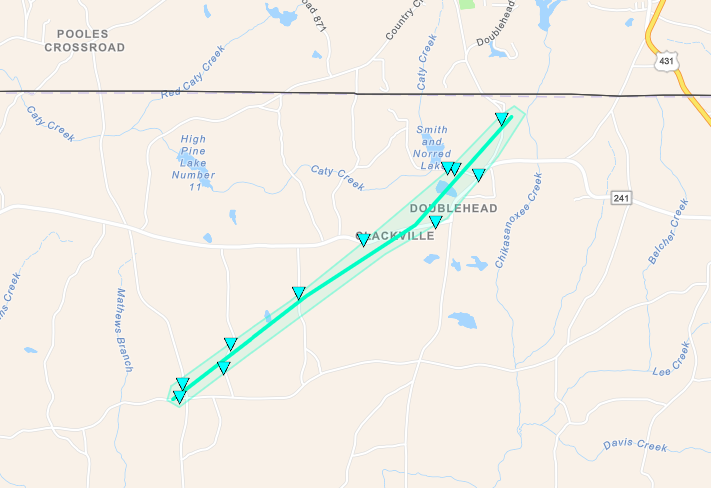 Tornado Track Map