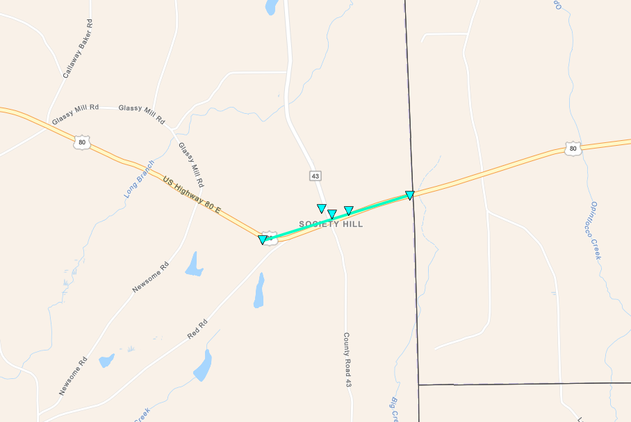 Tornado Track Map