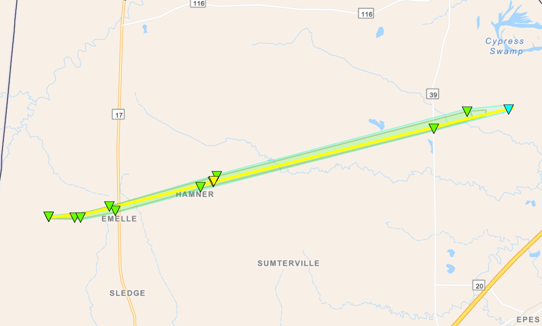 Tornado Track Map