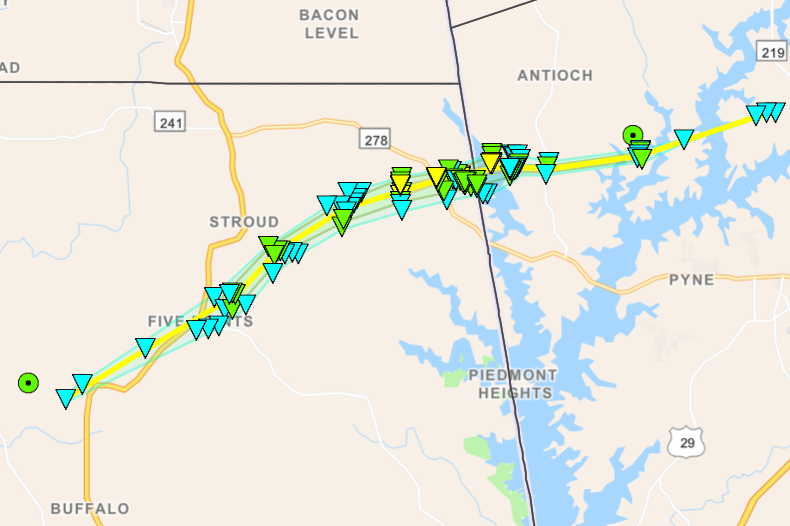 Tornado Track Map