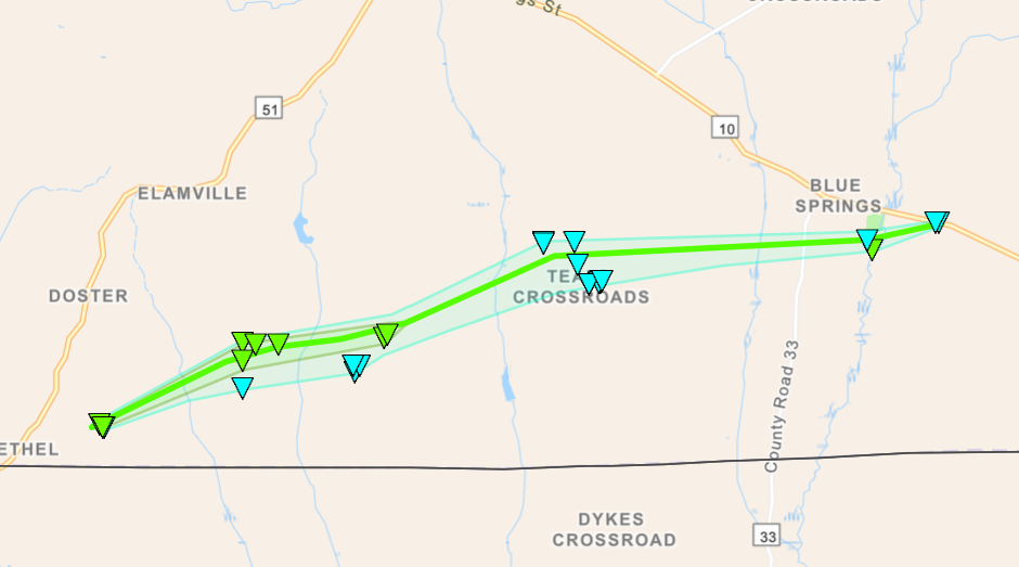 Tornado Track Map