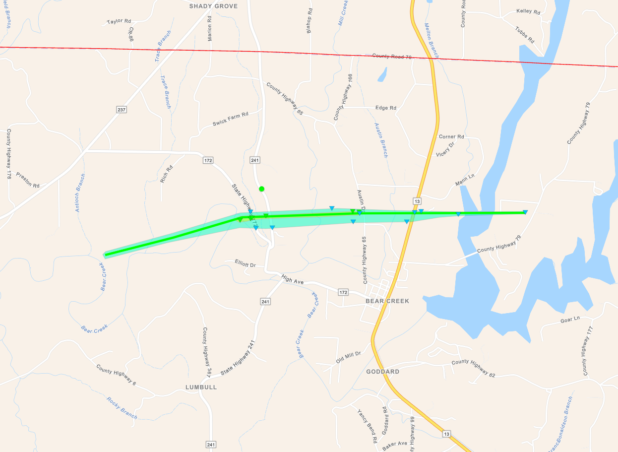 Tornado Track Map