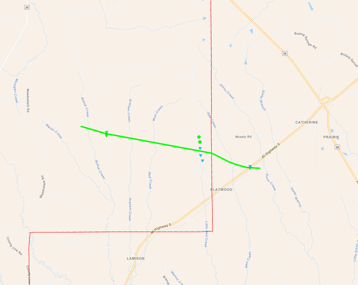 Tornado Track Map