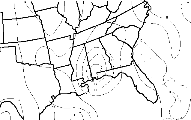 Quasi-geostrophic frontogenesis at 850mb at 0000 UTC 13 March 1993.