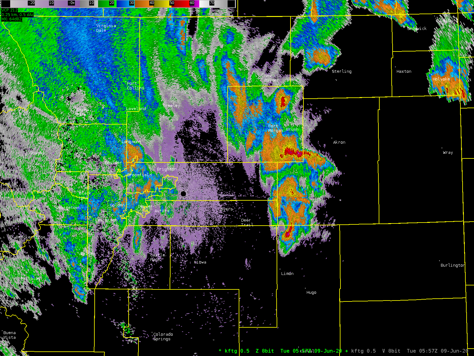 Base Reflectivity Loop 06/09/2020 06-0730 utc