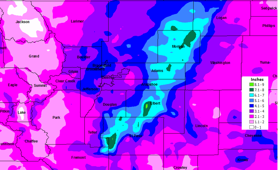 NE Colorado Spring Storm Precip/Snowfall Totals (May 1