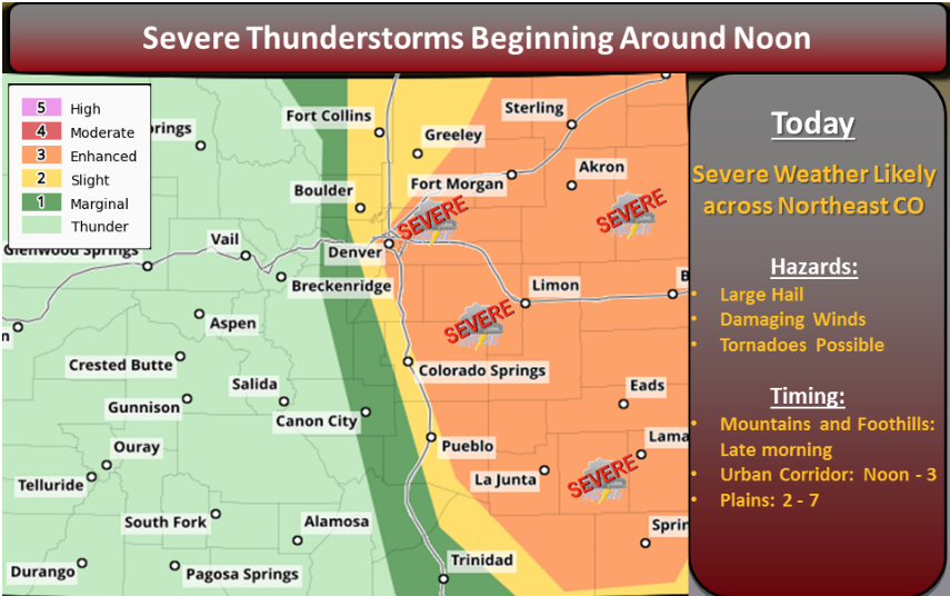 colorado weather forecast map Severe Weather Expected Across Northeast Colorado Today colorado weather forecast map