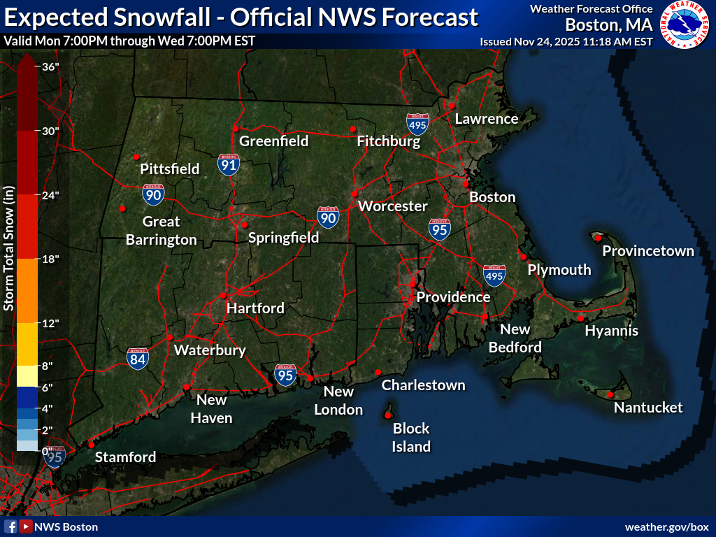 Expected Liquid Precip - Official NWS Forecast.