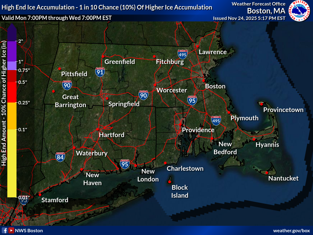 1 in 10 Chance (10%) of Higher Ice Accumulation.