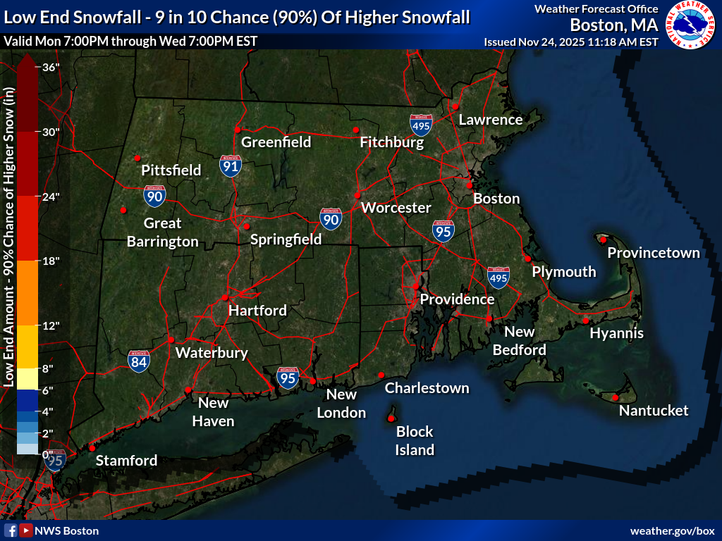 9 in 10 Chance (90%) of Higher Snowfall.