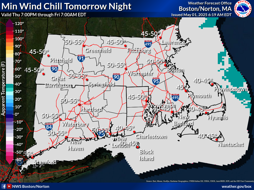 Map that displays the 3rd period Minimum Apparent Temperature.