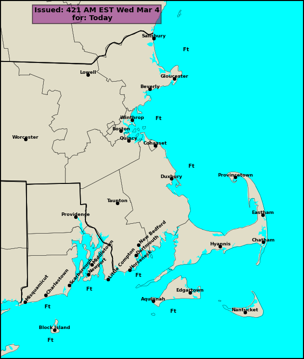 Graphical representation of the Surf Zone Forecast.