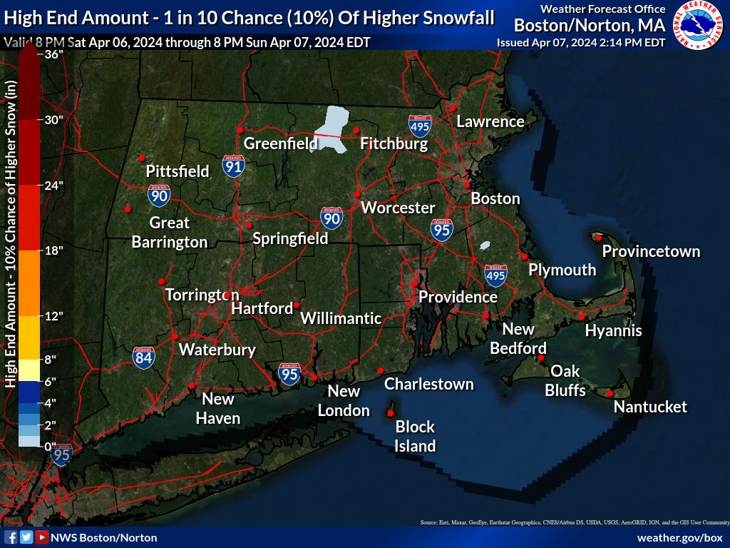 1 in 10 Chance (10%) of Higher Snowfall.