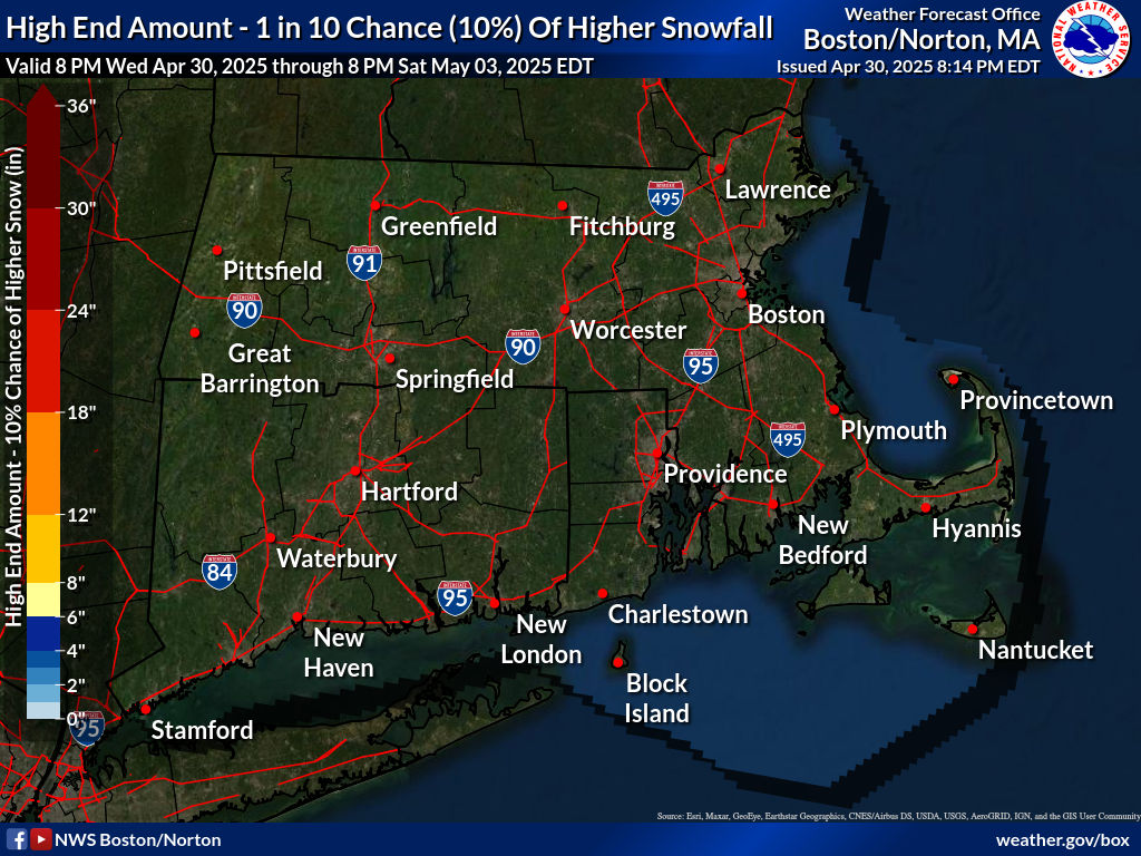 1 in 10 Chance (10%) of Higher Snowfall.