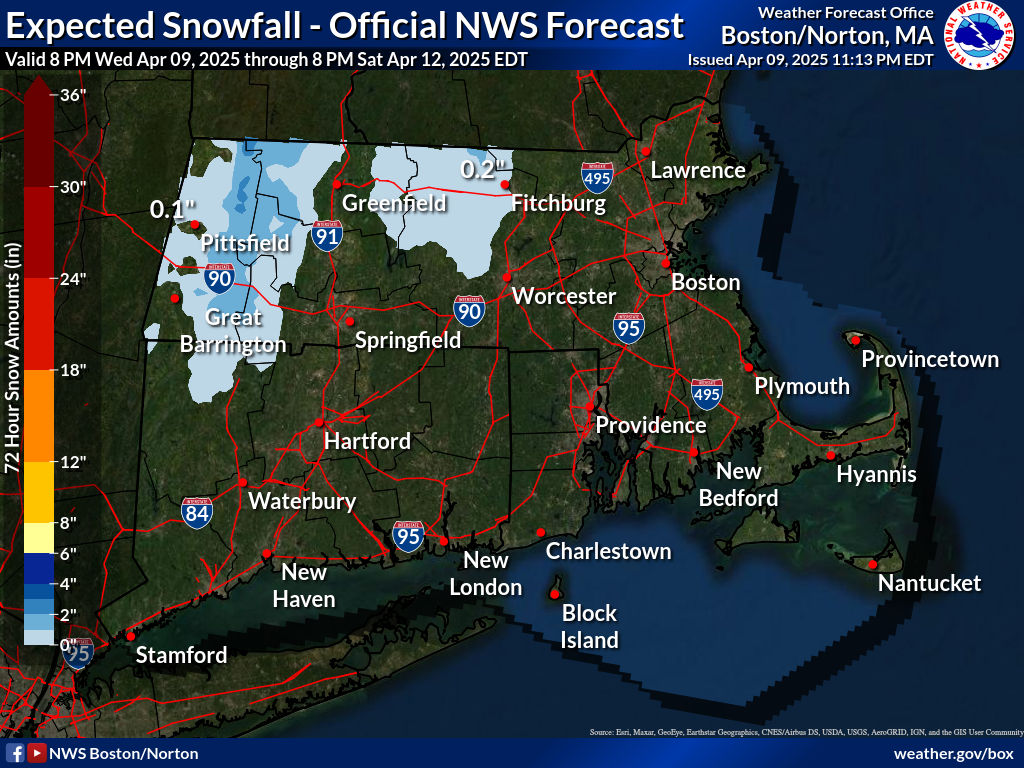 Expected Snowfall - Official NWS Forecast