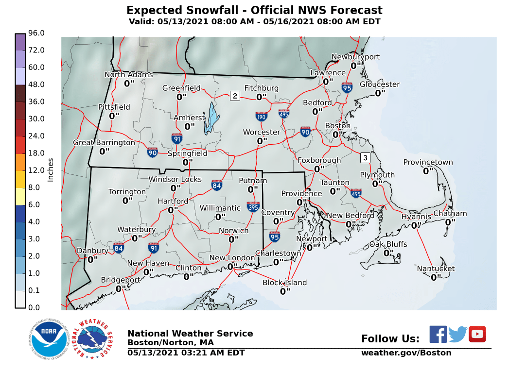 Expected Snowfall - Official NWS Forecast