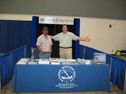 NWS Brownsville Staff in front of booth at the Texas International Fishing Tournament, South Padre Island