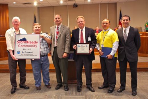 Photo of NWS Brownsville/Rio Grande Valley Management Team with City of McAllen Officials involved in StormReady certification process