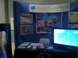 National Weather Service Brownsville/RGV Booth setup at McAllen for Amazing Skies, March 12 2011 (click to enlarge)