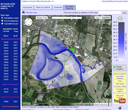 Advanced Hydrologic Prediction Service Rio Grande City inundation mapping