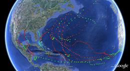 Preliminary 2011 Atlantic hurricane season track map, without Irene