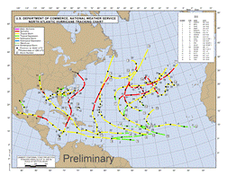 Preliminary 2012 Atlantic hurricane season track map (click to enlarge)