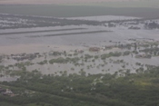 Zoomed photo of areal flooding near FM 1847 in northeast Cameron County (click to enlarge)