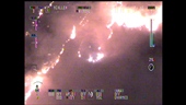 Evening aerial view of very large wildfire in Brooks County, June 19th, 2011 (click to enlarge)