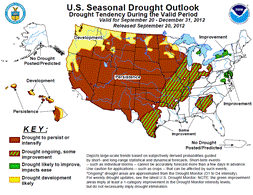 National Droughtlook issued in late September 2012 for the remainder of the calendar year 2012