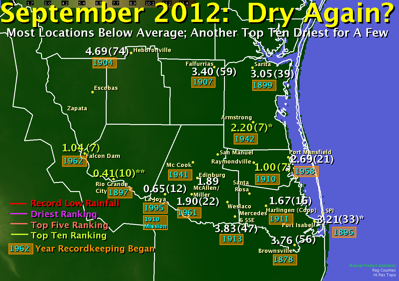 More Endless Summer? September 2012 Generally Hot and Dry Across
