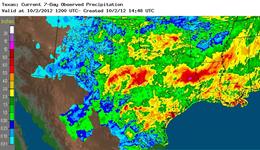 Estimated rainfall totals for September 2012 across the state of Texas