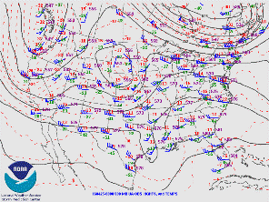 500 mb pattern showing departing trough in south Texas with northwest flow behind at 7 PM Sunday April 24, 2016