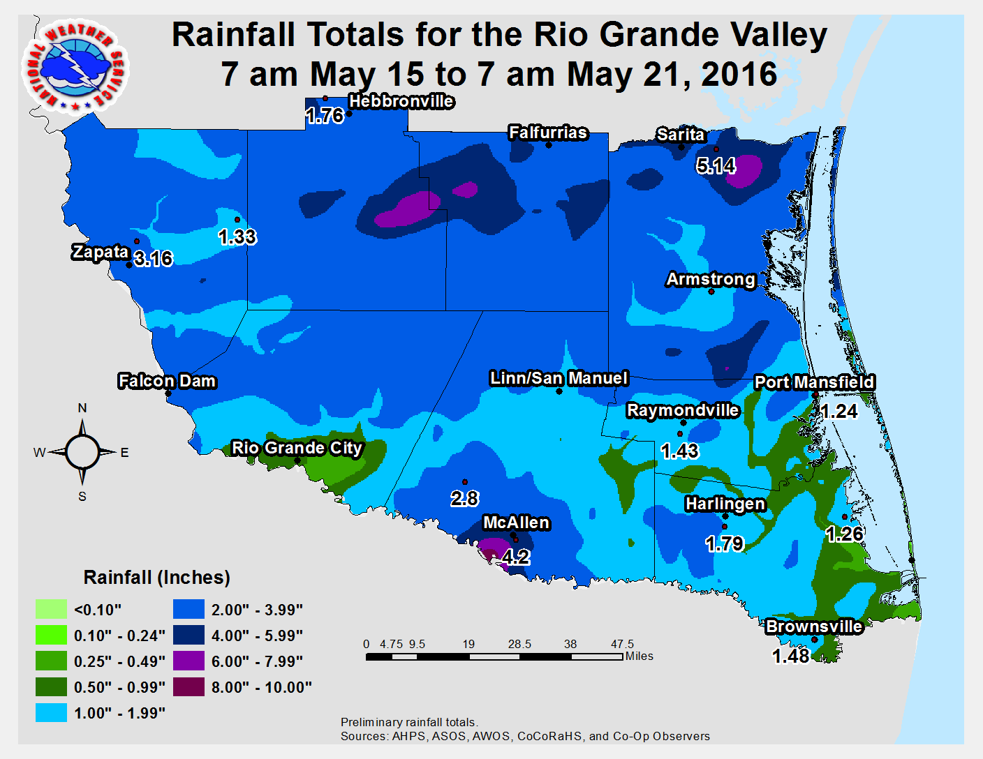Mid May 2016 Brings Some Big Wind, Big Hail, and Big Rain to RGV/Ranchlands