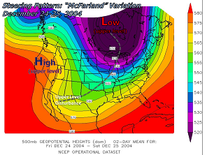 Atmospheric steering pattern for December 24 and 25, 2017, one that resulted in the White Christmas Snow for the Rio Grande Valley