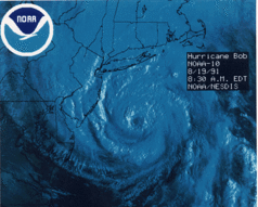 Hurricane Bob approaches Atlantic Coast