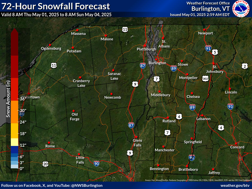 72 Hour Snowfall