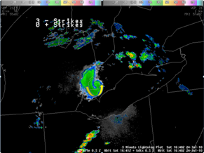 MCV seen on KCLE radar at 1640Z (1240PM EDT).