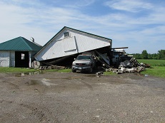 This structure collapsed as the tornado moved overhead.  