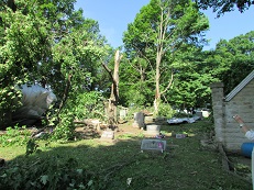 A silo was lifted and moved about 200 yards. The remains of the silo landed in a nearby cemetary after knocking over several gravestones.  