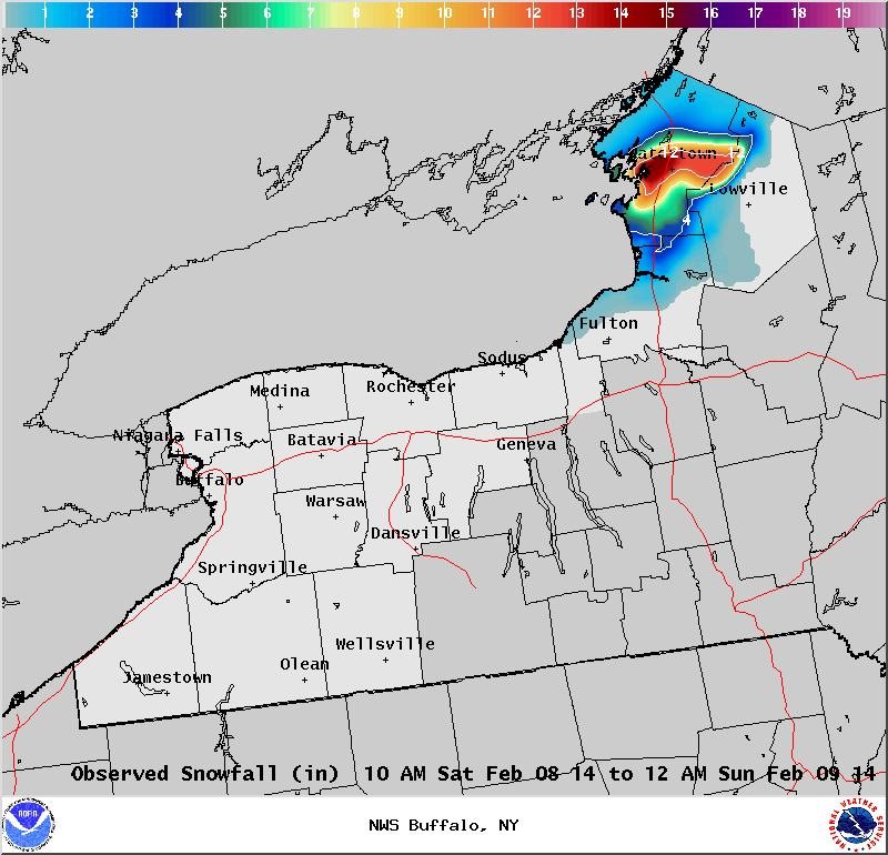Lake Effect Snowfall - February 8, 2014