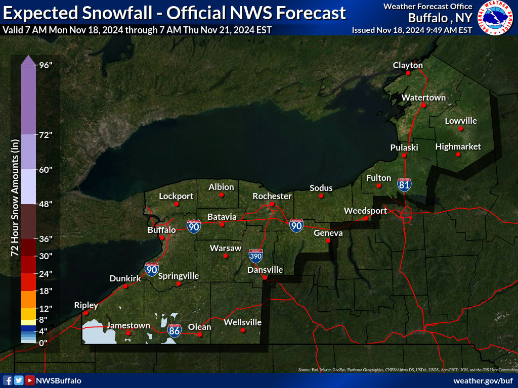 Expected Snowfall - Official NWS Forecast