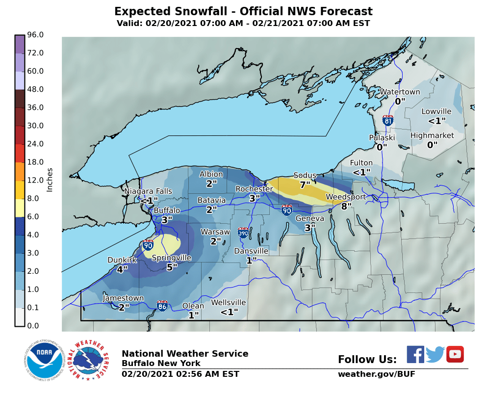 Expected Snowfall - Official NWS Forecast