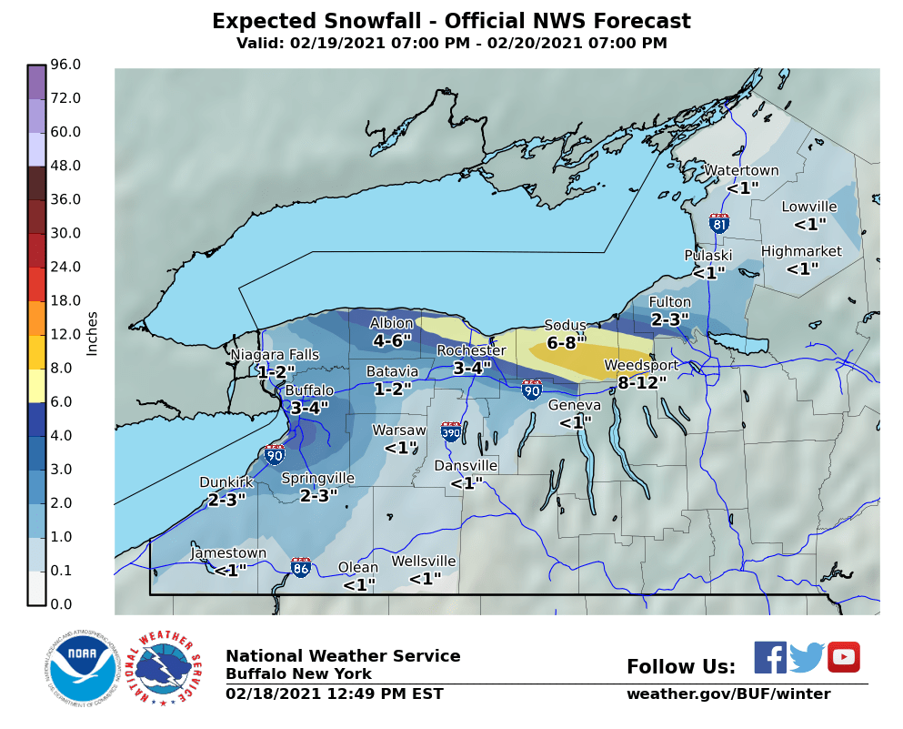 Expected Snowfall - Official NWS Forecast