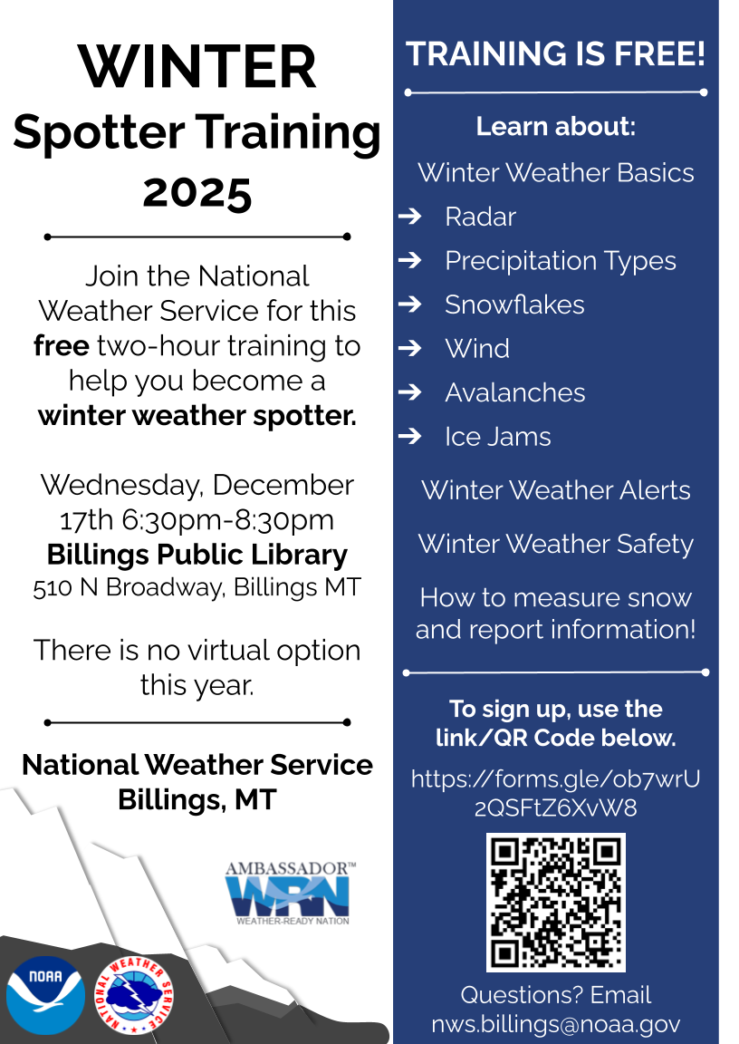 Winter Spotter Training Flier for 2025